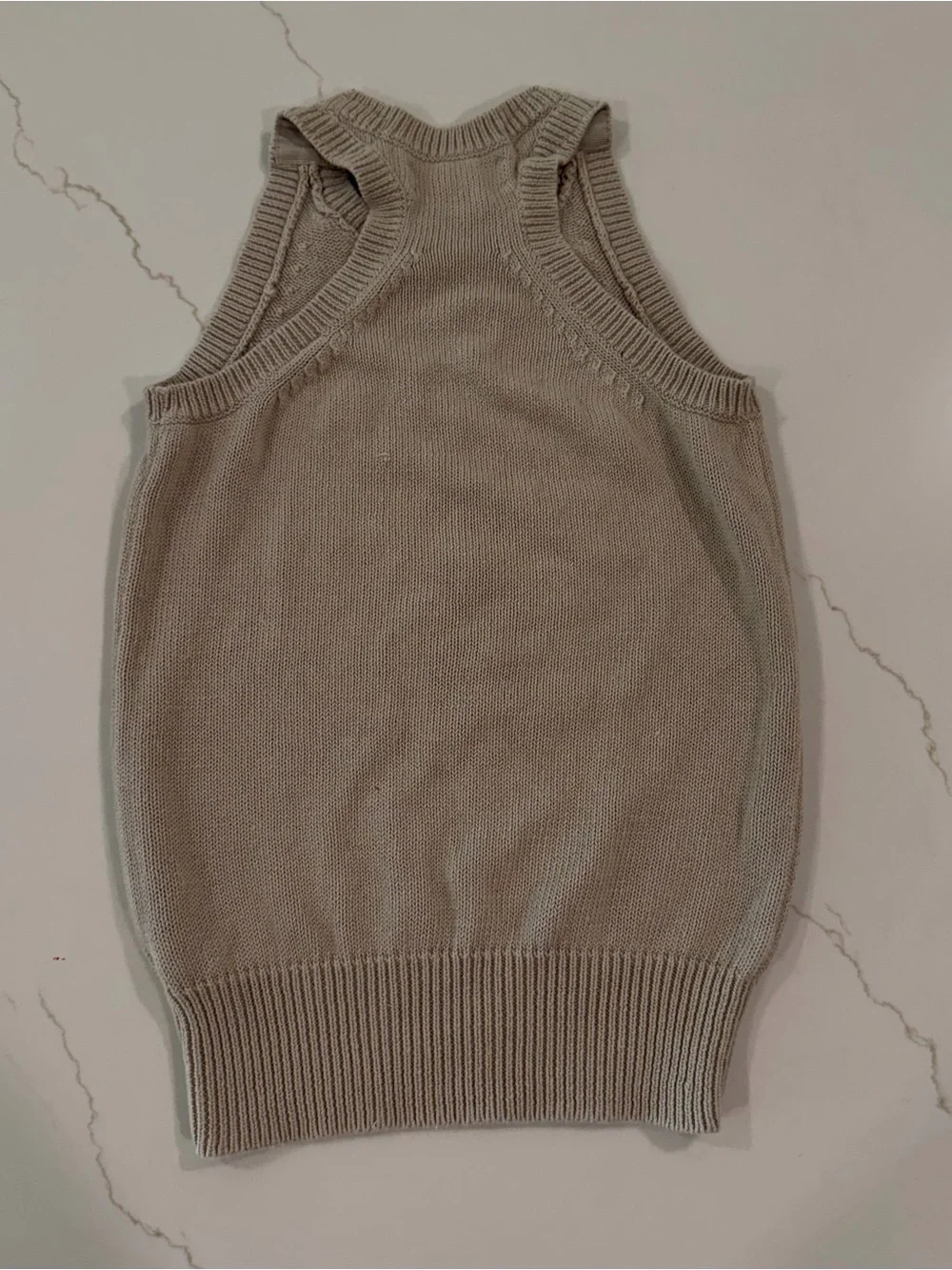 Stella McCartney for GAP Beige Knit Tank with Navy and Orange Anchor Motif